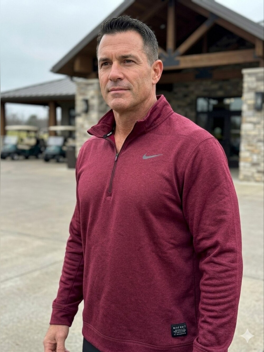 🔥 Nike Golf Men's 2XL 1/4 Zip Long Sleeve Pullover Maroon Sweatshirt